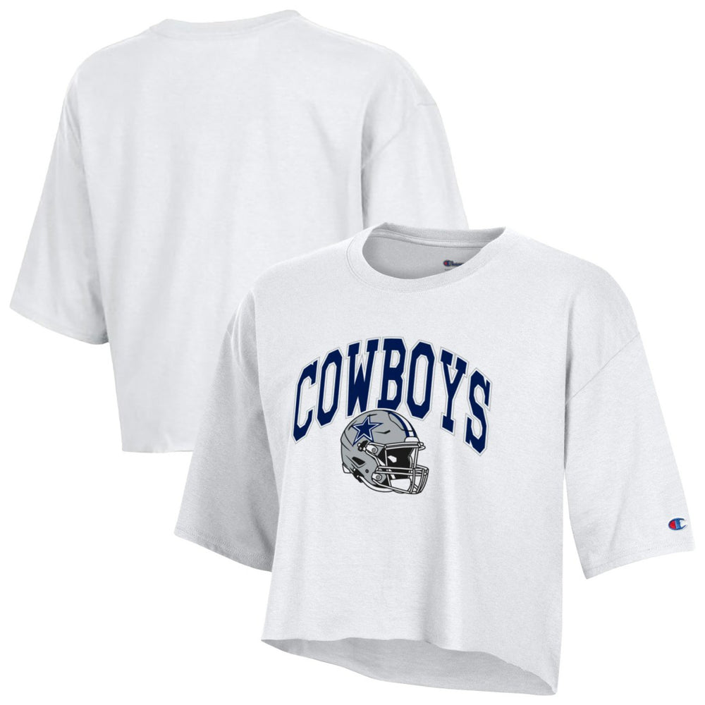 Dallas Cowboys Champion Women's Boyfriend Cropped T-Shirt - White T-shirts