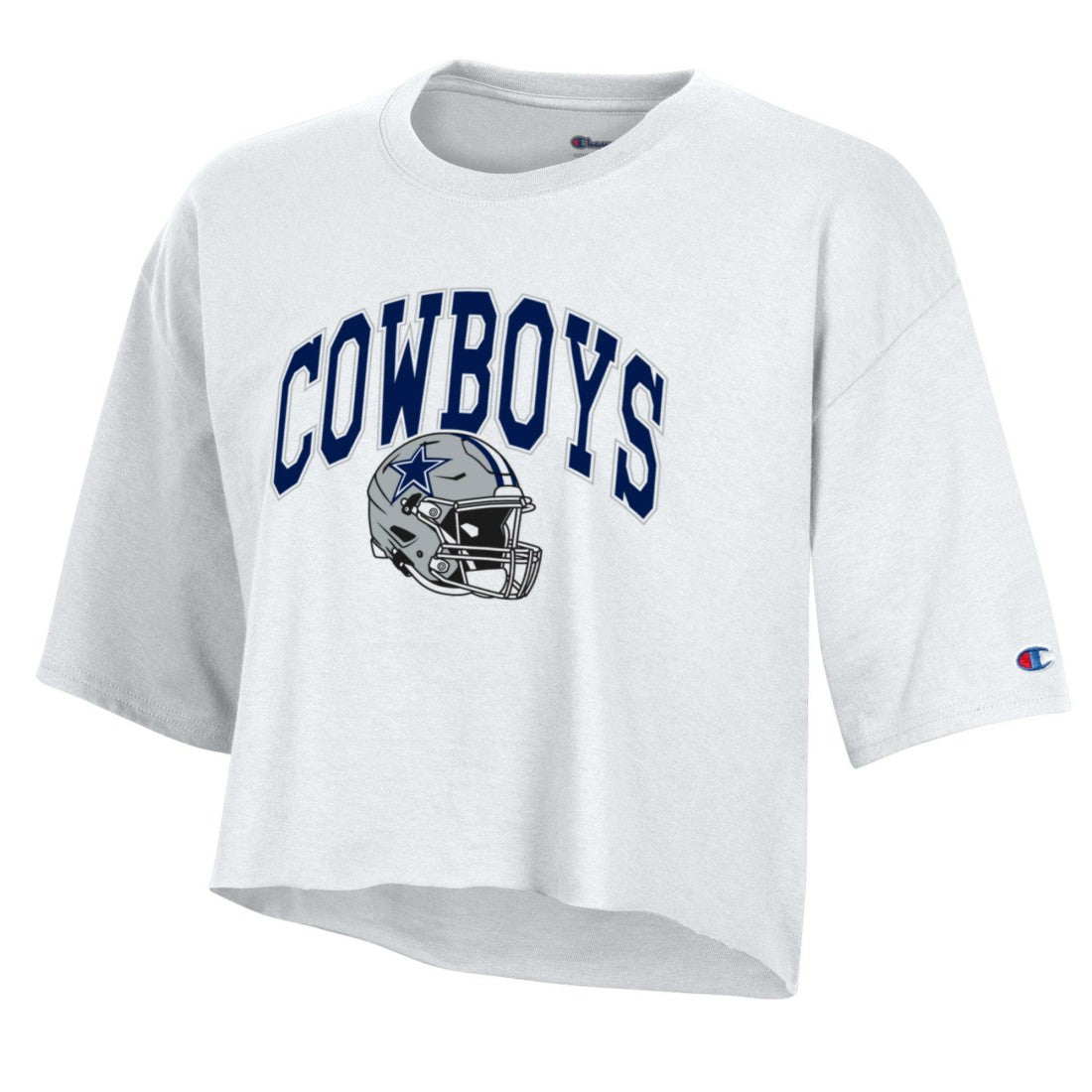 Dallas Cowboys Champion Women's Boyfriend Cropped T-Shirt - White T-shirts