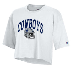 Dallas Cowboys Champion Women's Boyfriend Cropped T-Shirt - White T-shirts