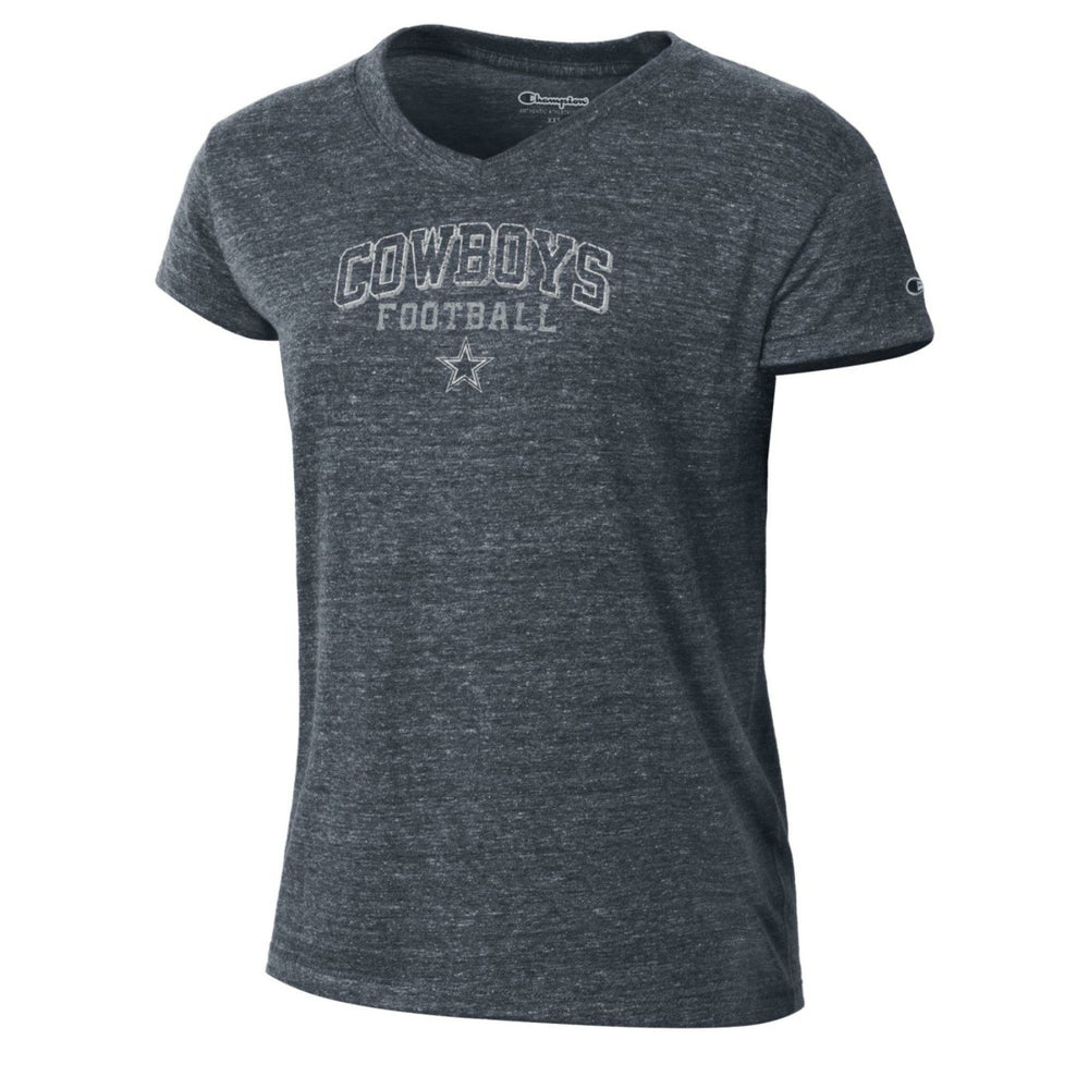 Dallas Cowboys Champion Women's Triumph Tri-Blend V-Neck T-Shirt - Navy T-shirts