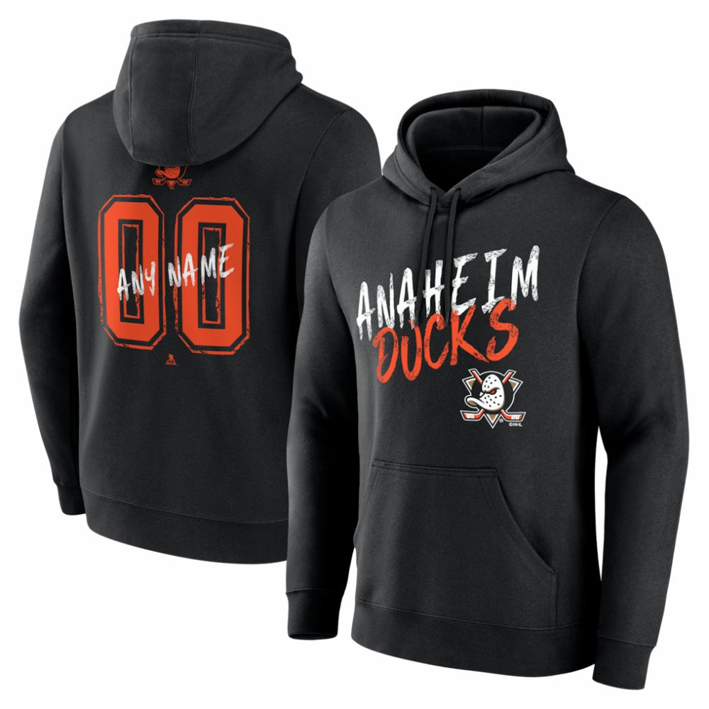 Anaheim Ducks Hustle Personalized Name & Number Hoodie - Black | US 203920976