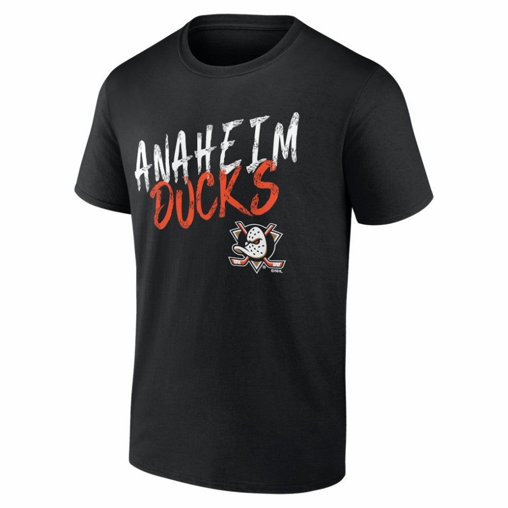 Anaheim Ducks Hustle Personalized Name & Number T-Shirt - Black | US 203920977