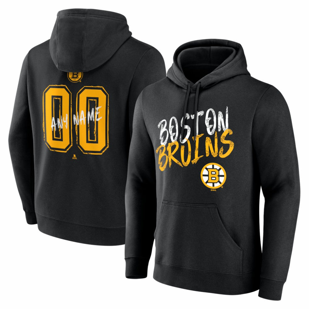 Boston Bruins Big & Tall Hustle Personalized Name & Number Hoodie - Black | US 203920979