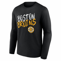 Boston Bruins Hustle Personalized Name & Number Long Sleeve T-Shirt - Black | US 203920981