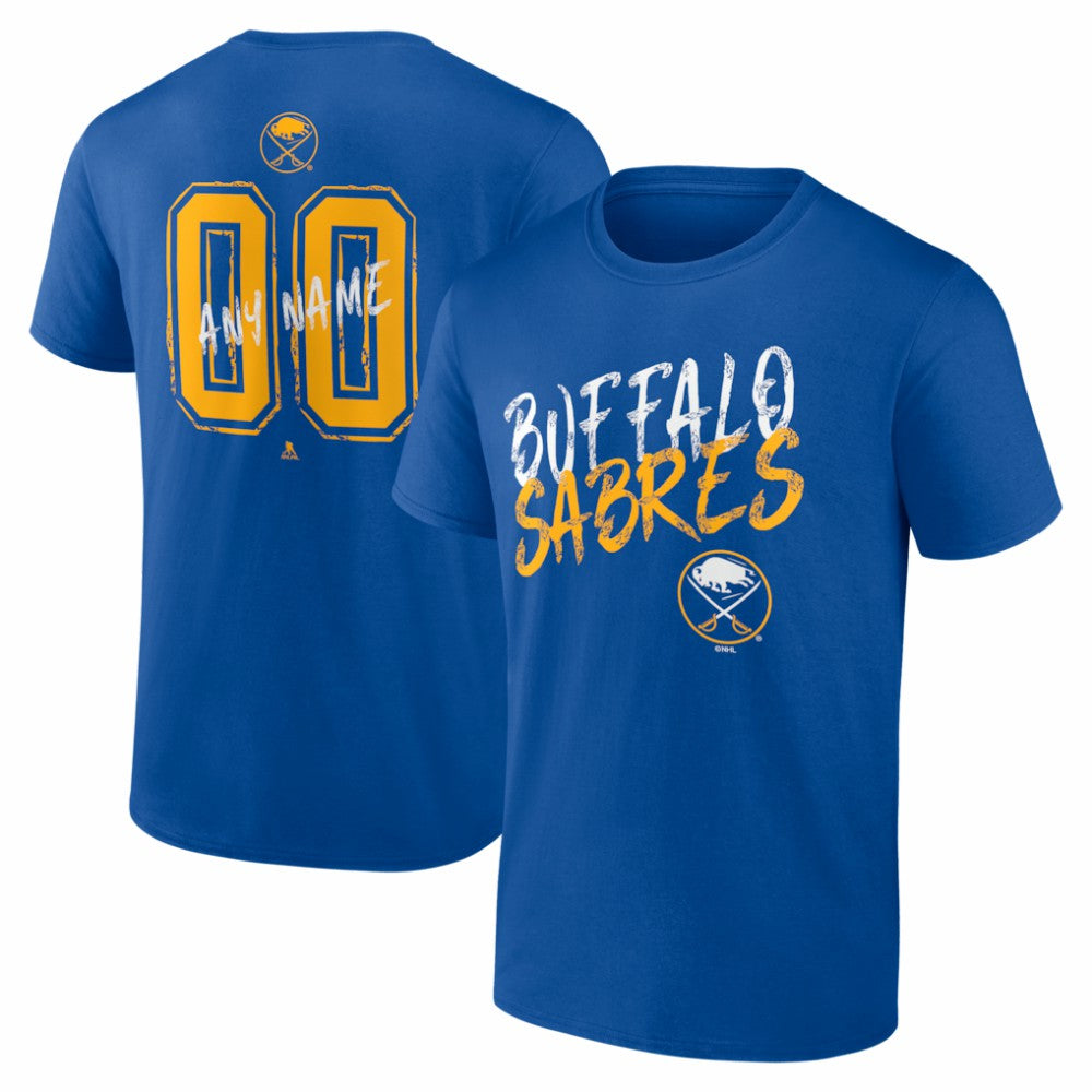 Buffalo Sabres Hustle Personalized Name & Number T-Shirt - Royal | US 203920987