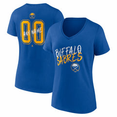 Buffalo Sabres Women's Hustle Personalized Name & Number V-Neck T-Shirt - Royal | US 203920988