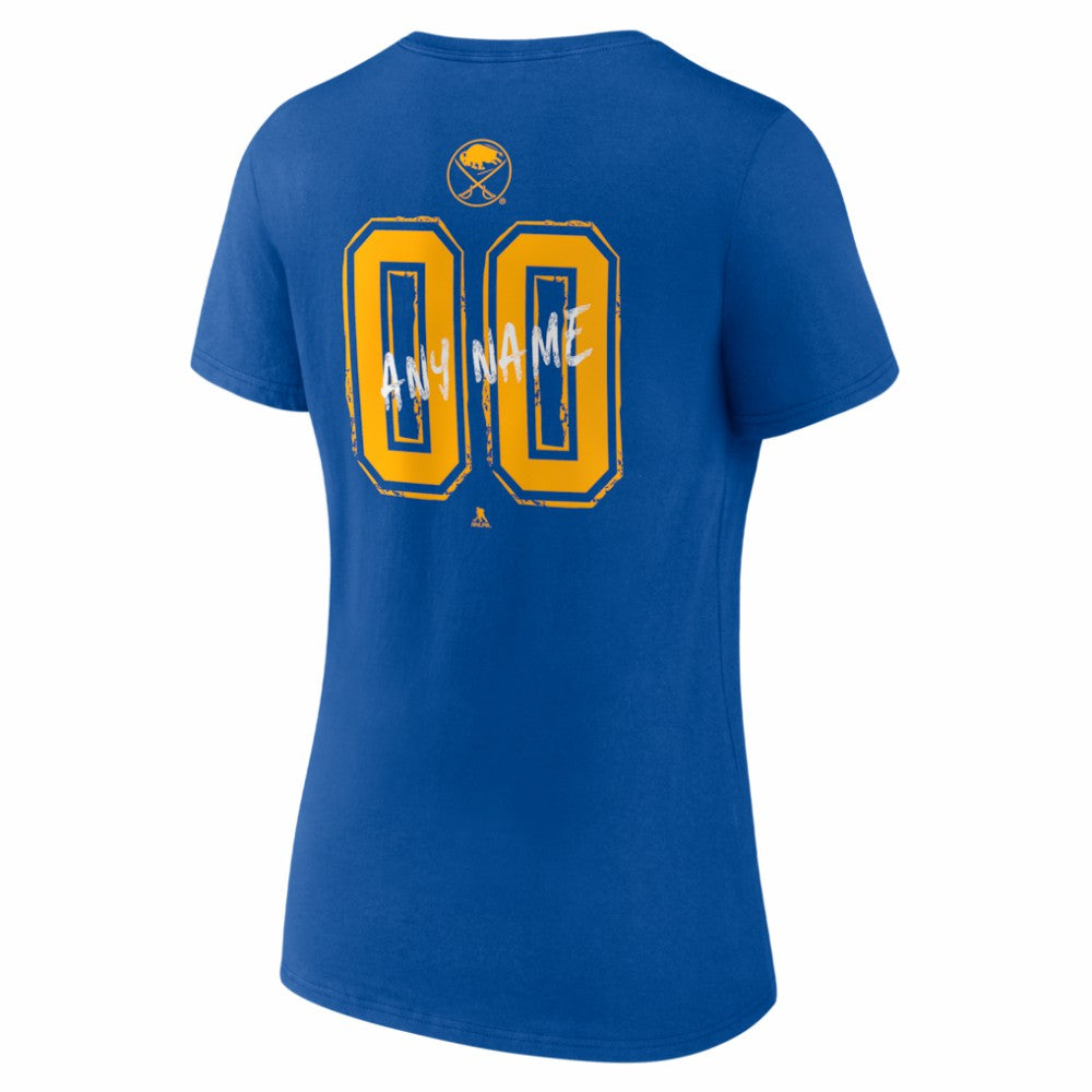 Buffalo Sabres Women's Hustle Personalized Name & Number V-Neck T-Shirt - Royal | US 203920988