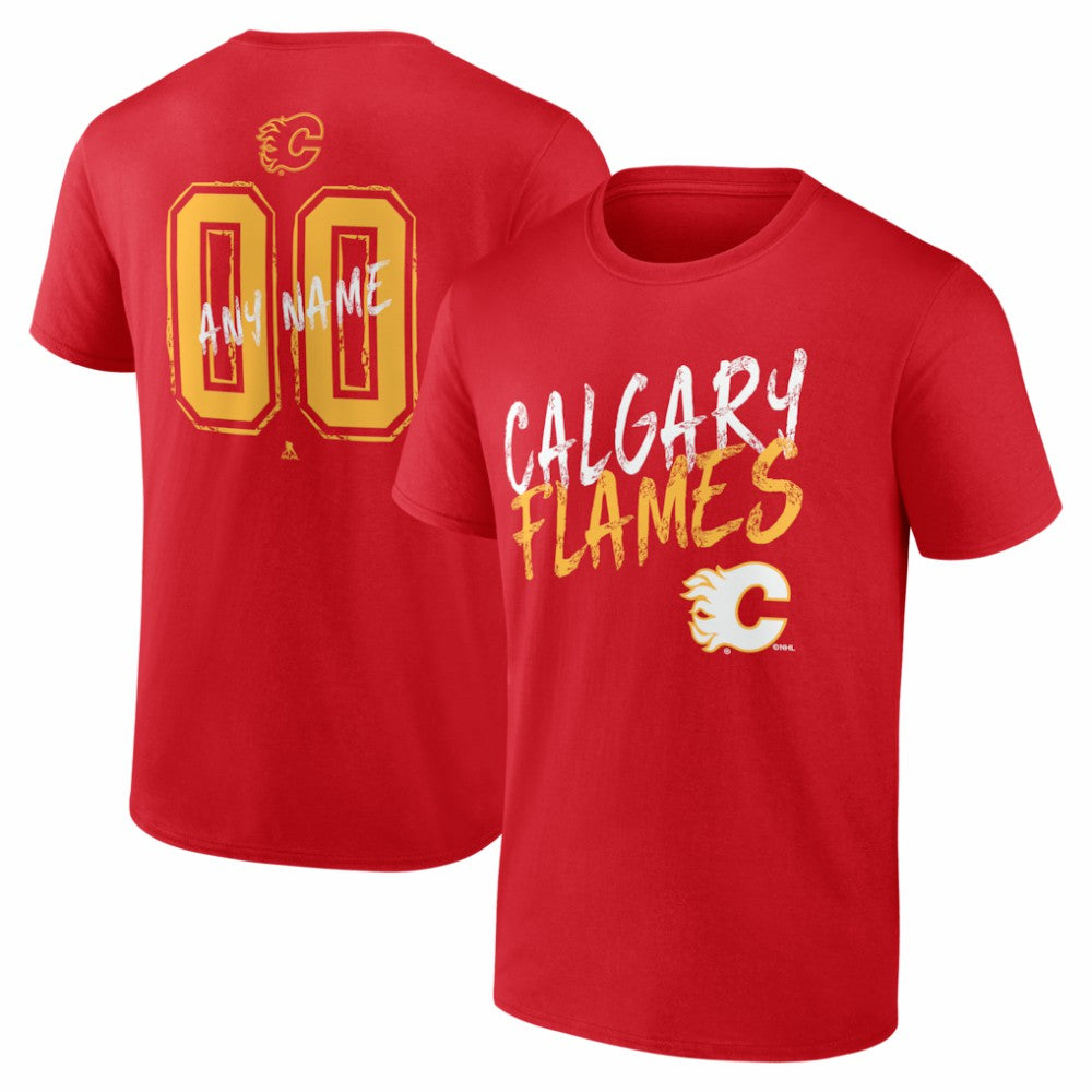 Calgary Flames Big & Tall Hustle Personalized Name & Number T-Shirt - Red | US 203920989