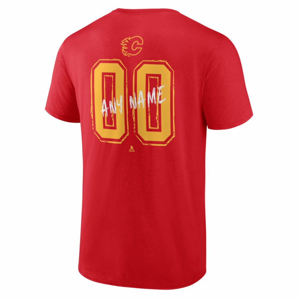 Calgary Flames Big & Tall Hustle Personalized Name & Number T-Shirt - Red | US 203920989