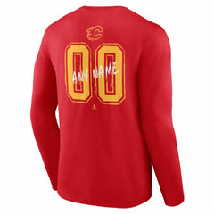 Calgary Flames Hustle Personalized Name & Number Long Sleeve T-Shirt - Red | US 203920990