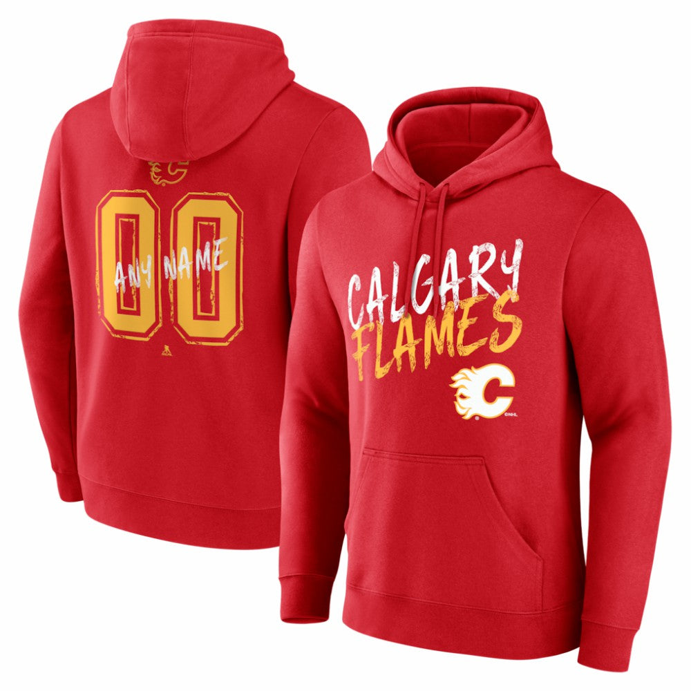 Calgary Flames Hustle Personalized Name & Number Hoodie - Red | US 203920991