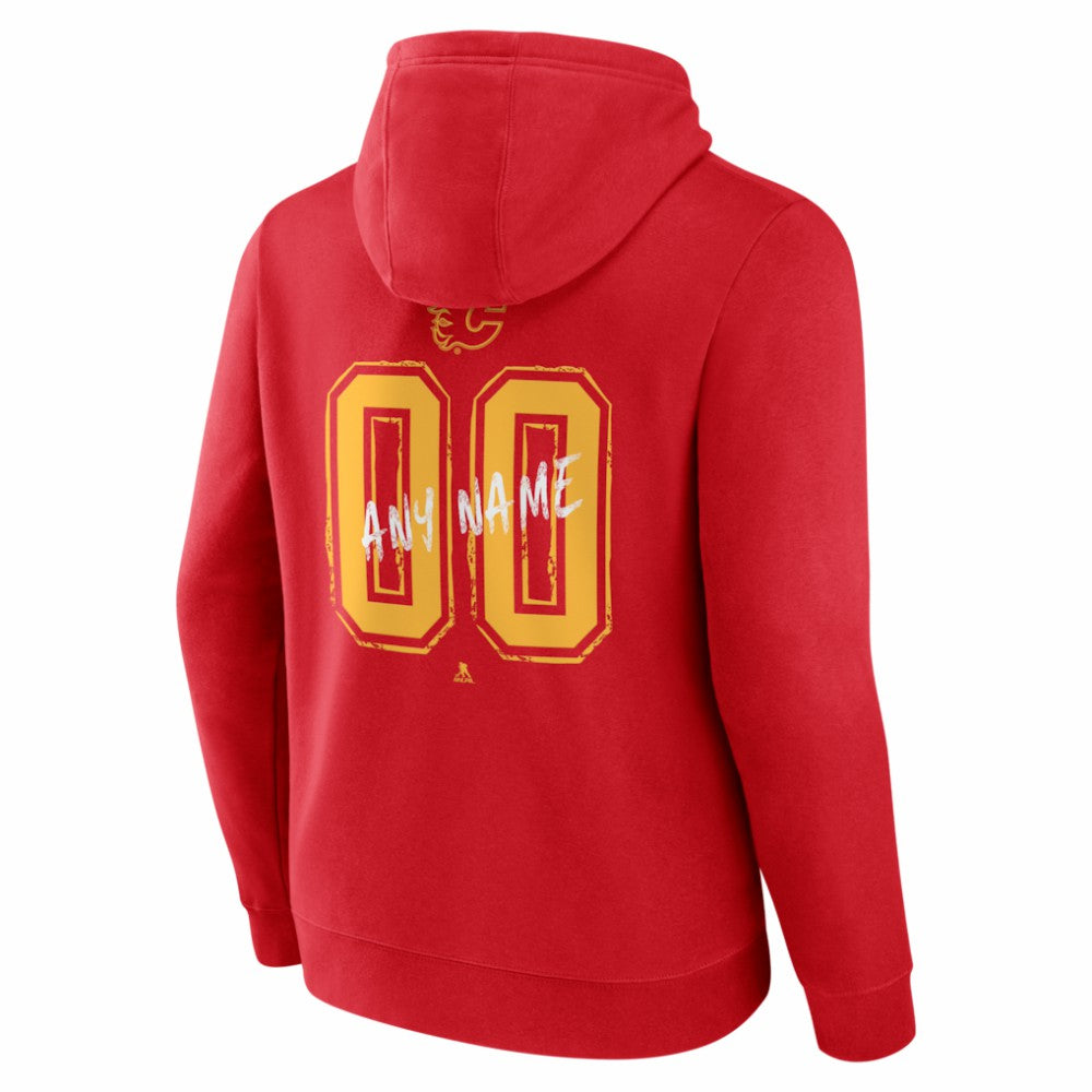Calgary Flames Hustle Personalized Name & Number Hoodie - Red | US 203920991
