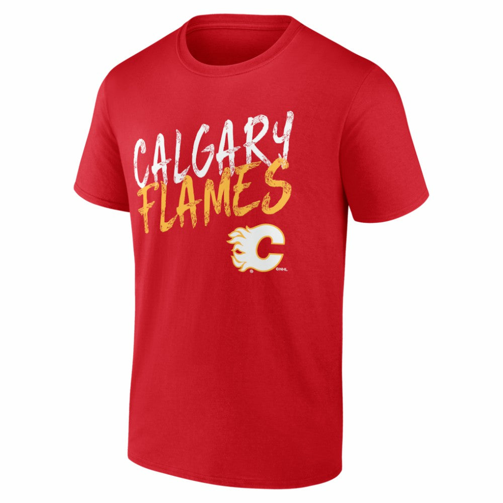 Calgary Flames Hustle Personalized Name & Number T-Shirt - Red | US 203920992