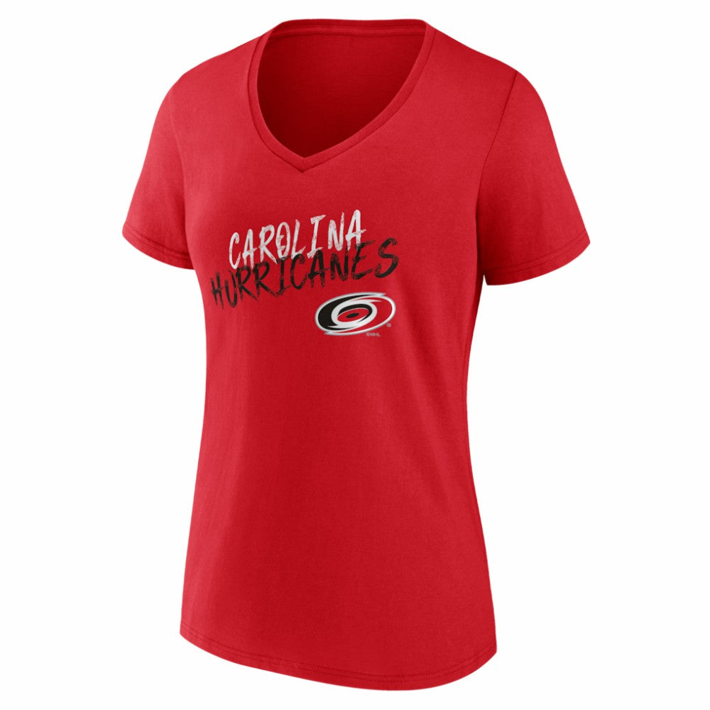 Carolina Hurricanes Women's Hustle Personalized Name & Number V-Neck T-Shirt - Red | US 203921000