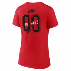 Carolina Hurricanes Women's Hustle Personalized Name & Number V-Neck T-Shirt - Red | US 203921000