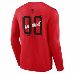 Chicago Blackhawks Hustle Personalized Name & Number Long Sleeve T-Shirt - Red | US 203921002