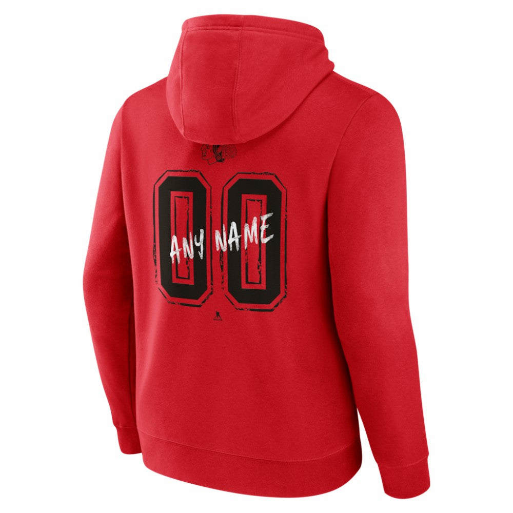 Chicago Blackhawks Hustle Personalized Name & Number Hoodie - Red | US 203921003