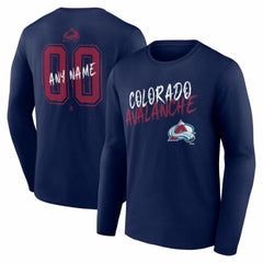 Colorado Avalanche Hustle Personalized Name & Number Long Sleeve T-Shirt - Navy | US 203921009