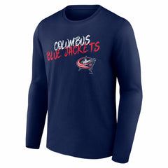 Columbus Blue Jackets Hustle Personalized Name & Number Long Sleeve T-Shirt - Navy | US 203921015