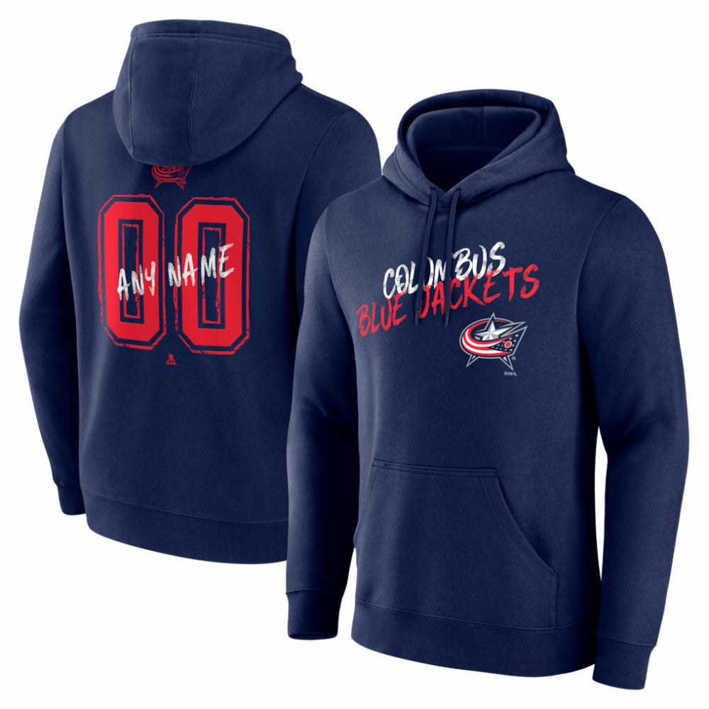 Columbus Blue Jackets Hustle Personalized Name & Number Hoodie - Navy | US 203921016