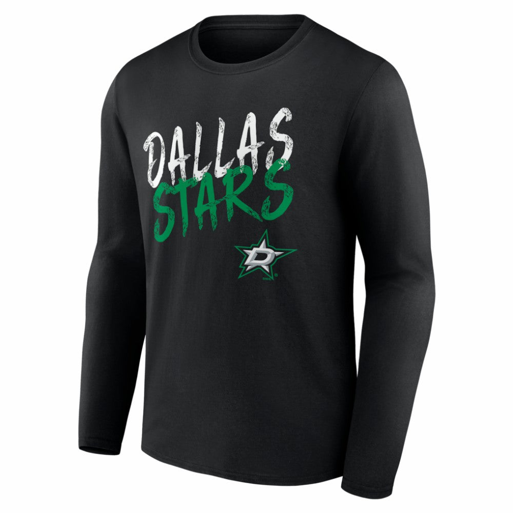 Dallas Stars Hustle Personalized Name & Number Long Sleeve T-Shirt - Black | US 203921021
