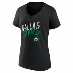 Dallas Stars Women's Hustle Personalized Name & Number V-Neck T-Shirt - Black | US 203921024