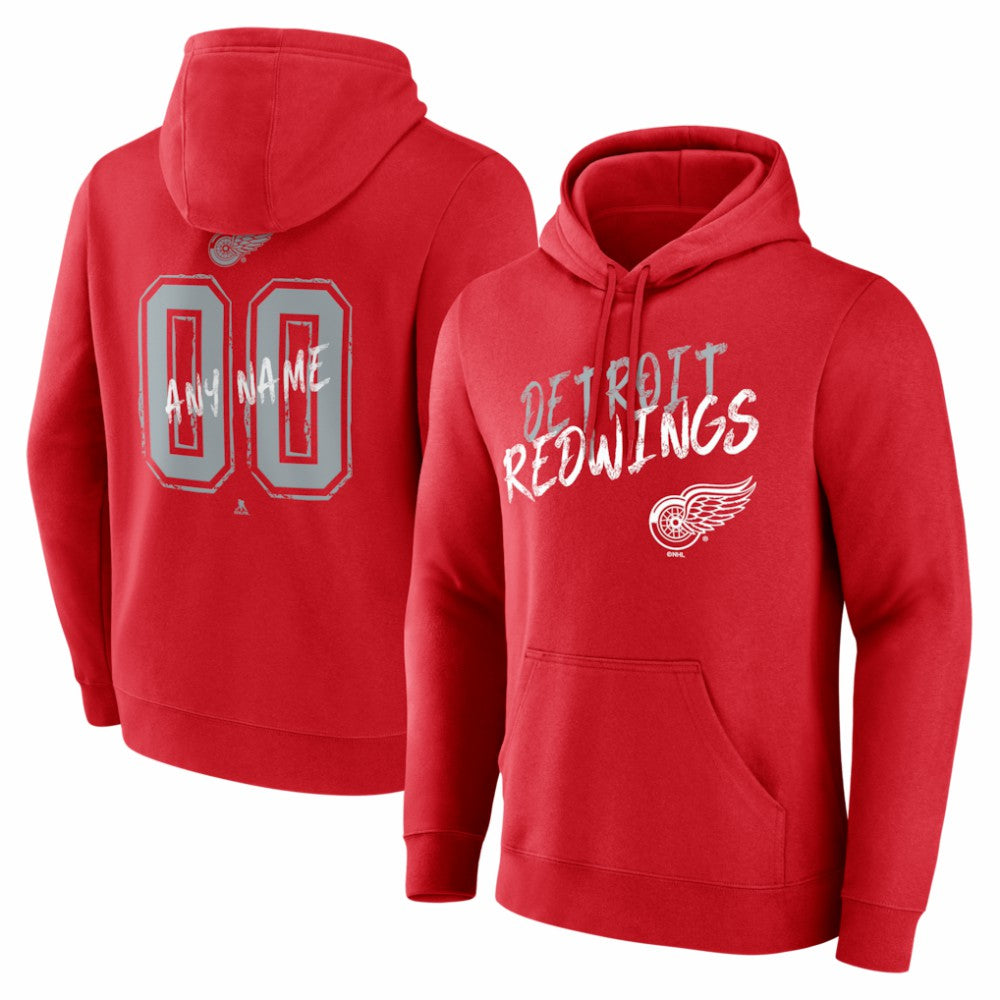Detroit Red Wings Hustle Personalized Name & Number Hoodie - Red | US 203921027