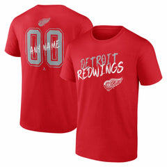 Detroit Red Wings Hustle Personalized Name & Number T-Shirt - Red | US 203921028