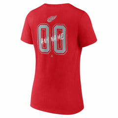 Detroit Red Wings Women's Hustle Personalized Name & Number V-Neck T-Shirt - Red | US 203921030