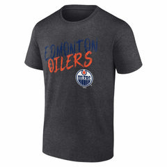 Edmonton Oilers Hustle Personalized Name & Number T-Shirt - Charcoal | US 203921034