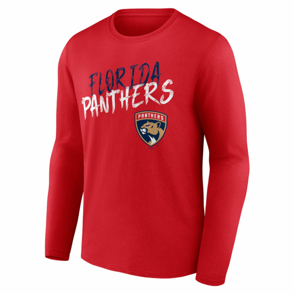 Florida Panthers Hustle Personalized Name & Number Long Sleeve T-Shirt - Red | US 203921037