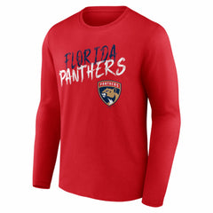 Florida Panthers Hustle Personalized Name & Number Long Sleeve T-Shirt - Red | US 203921037