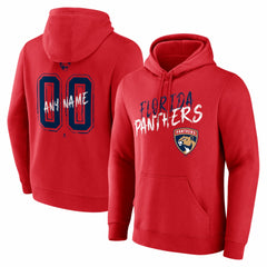Florida Panthers Hustle Personalized Name & Number Hoodie - Red | US 203921038