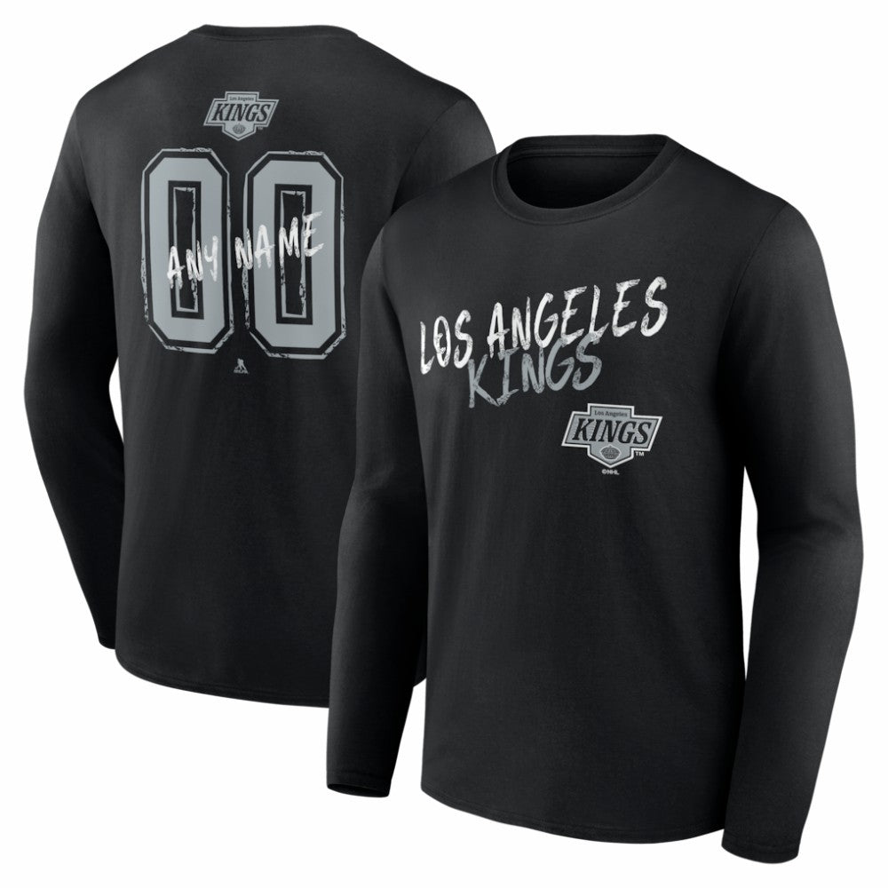 Los Angeles Kings Hustle Personalized Name & Number Long Sleeve T-Shirt - Black | US 203921044