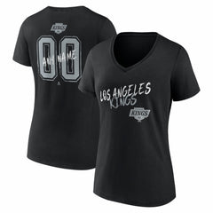 Los Angeles Kings Women's Hustle Personalized Name & Number V-Neck T-Shirt - Black | US 203921047