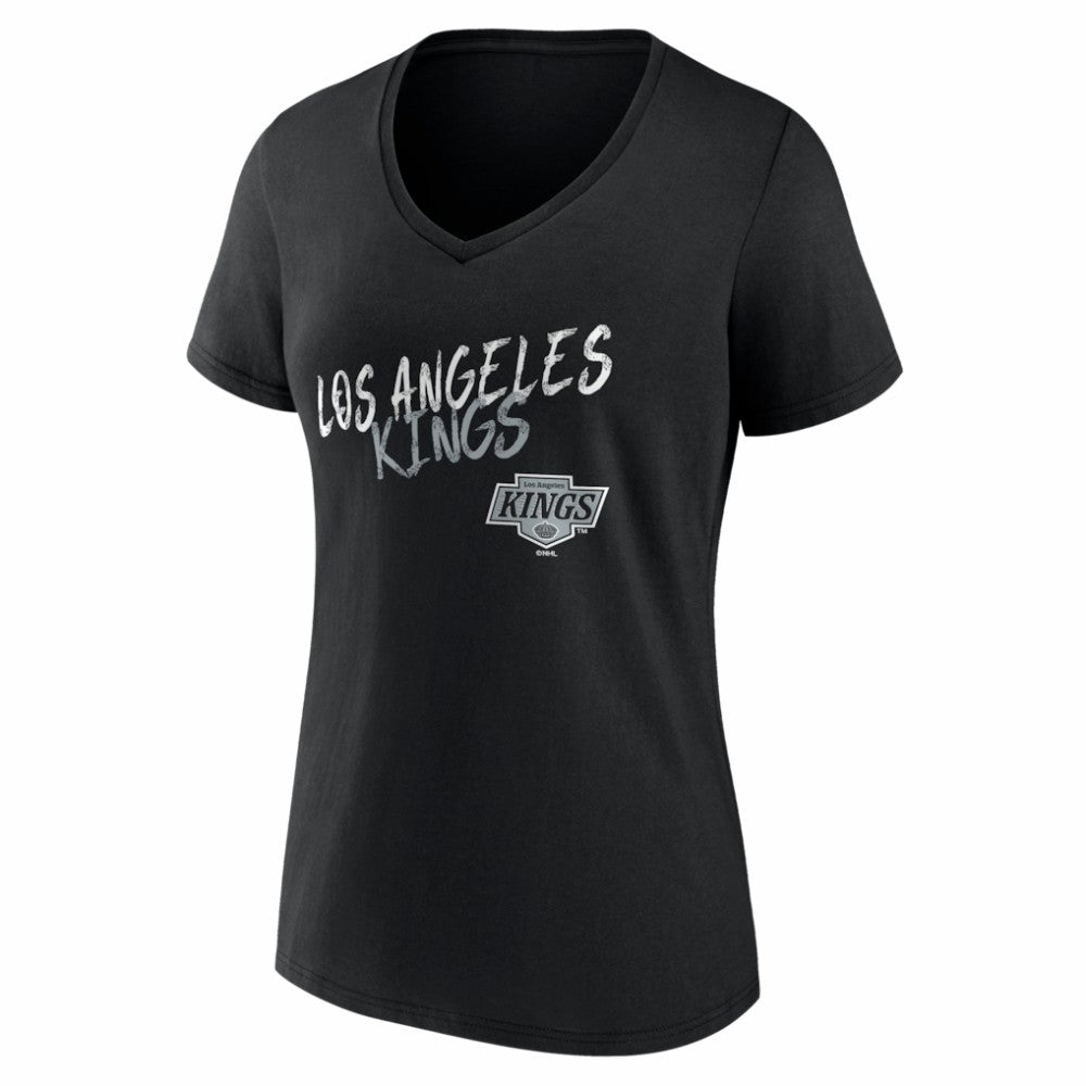 Los Angeles Kings Women's Hustle Personalized Name & Number V-Neck T-Shirt - Black | US 203921047