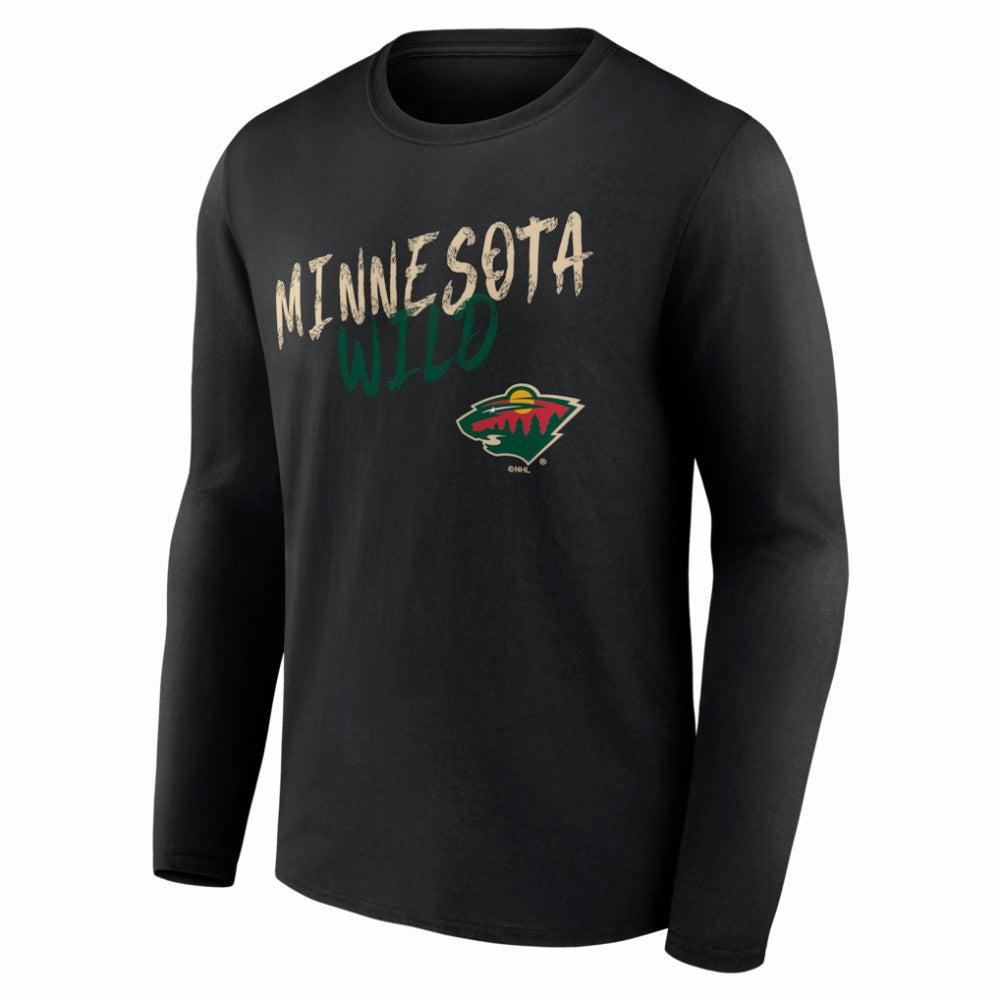 Minnesota Wild Hustle Personalized Name & Number Long Sleeve T-Shirt - Black | US 203921050