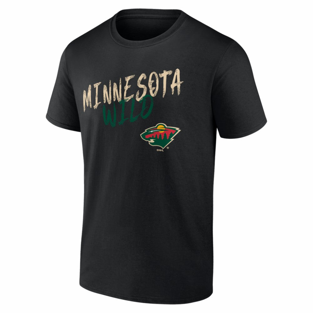 Minnesota Wild Hustle Personalized Name & Number T-Shirt - Black | US 203921052