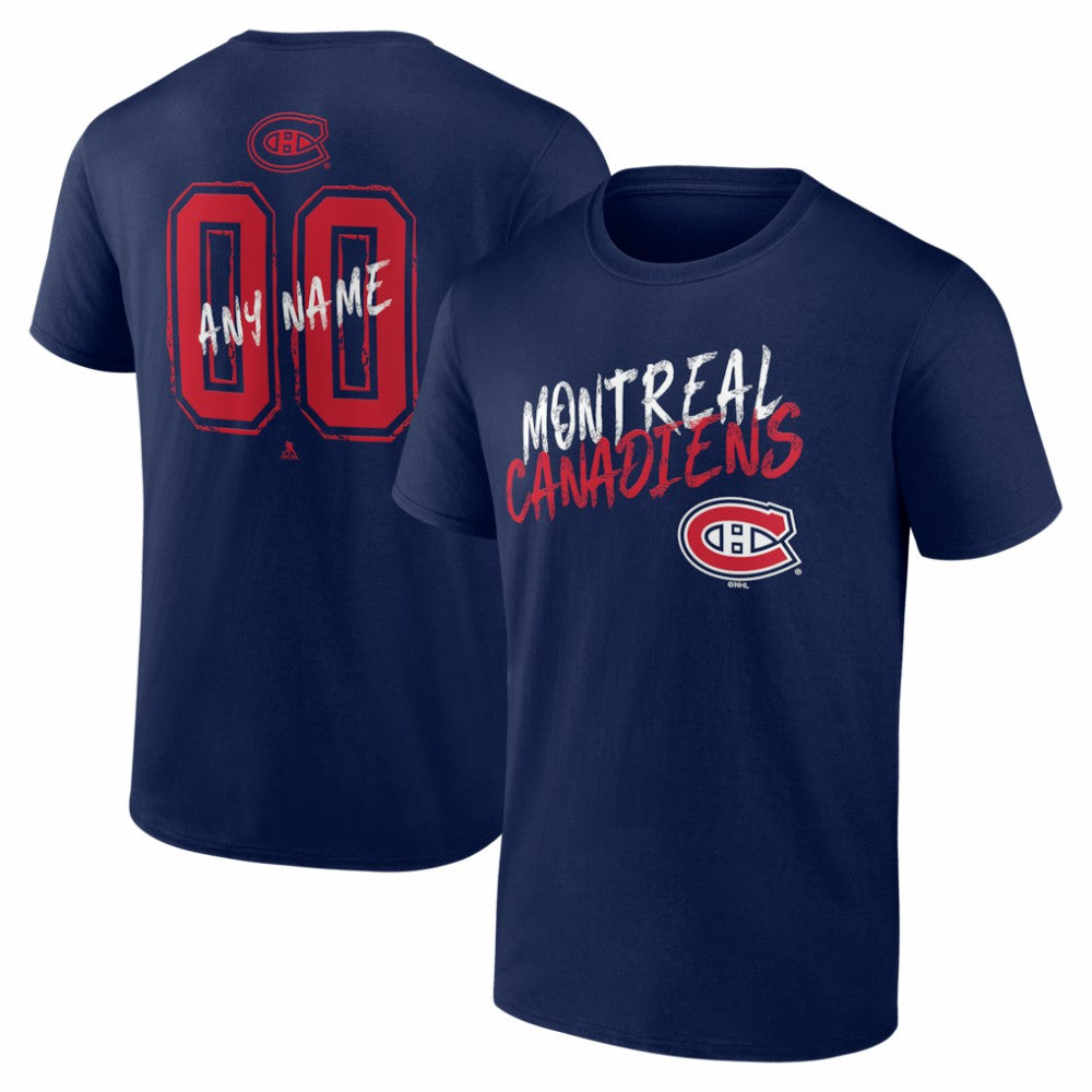 Montreal Canadiens Big & Tall Hustle Personalized Name & Number T-Shirt - Navy | US 203921055
