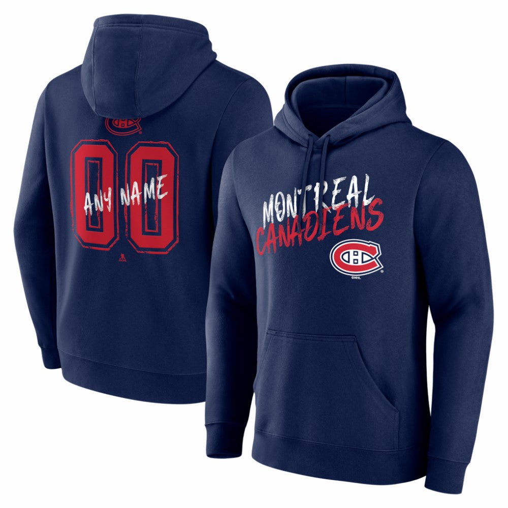 Montreal Canadiens Hustle Personalized Name & Number Hoodie - Navy | US 203921057
