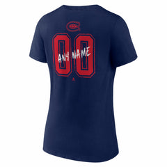 Montreal Canadiens Women's Hustle Personalized Name & Number V-Neck T-Shirt - Navy | US 203921059
