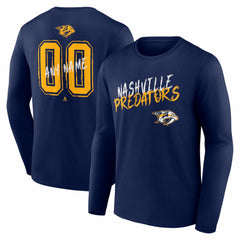 Nashville Predators Hustle Personalized Name & Number Long Sleeve T-Shirt - Navy | US 203921062