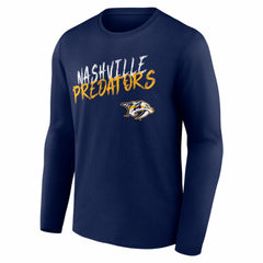 Nashville Predators Hustle Personalized Name & Number Long Sleeve T-Shirt - Navy | US 203921062