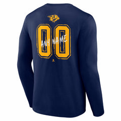 Nashville Predators Hustle Personalized Name & Number Long Sleeve T-Shirt - Navy | US 203921062