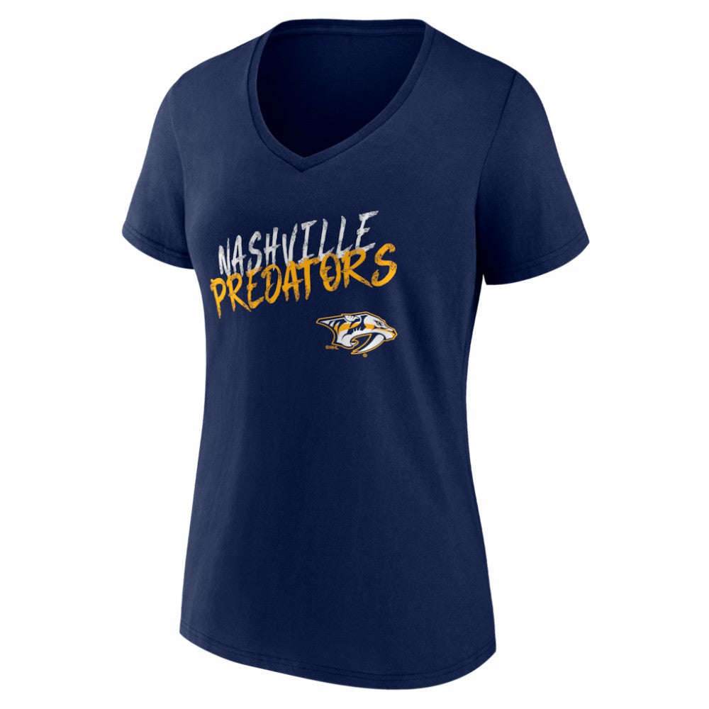 Nashville Predators Women's Hustle Personalized Name & Number V-Neck T-Shirt - Navy | US 203921065