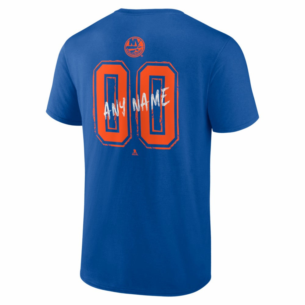 New York Islanders Hustle Personalized Name & Number T-Shirt - Royal | US 203921074