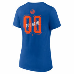 New York Islanders Women's Hustle Personalized Name & Number V-Neck T-Shirt - Royal | US 203921075