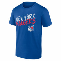 New York Rangers Hustle Personalized Name & Number T-Shirt - Blue | US 203921078