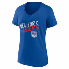 New York Rangers Women's Hustle Personalized Name & Number V-Neck T-Shirt - Blue | US 203921079