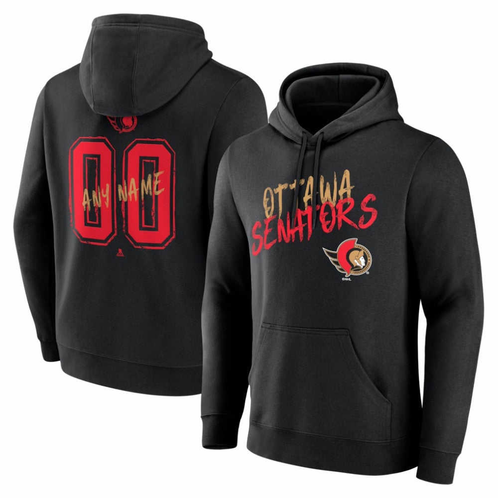 Ottawa Senators Big & Tall Hustle Personalized Name & Number Hoodie - Black | US 203921080
